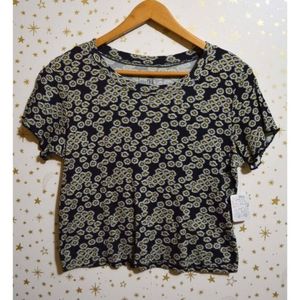 NWT Free People Daisy Flower Crop Tee XS
